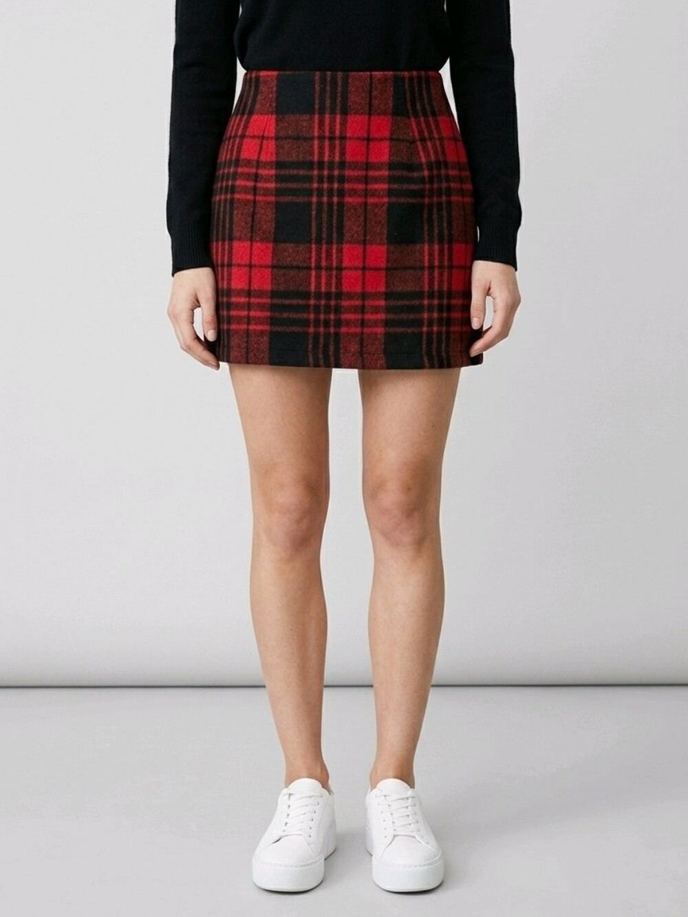 Plaid Red and Black Women's Skirt